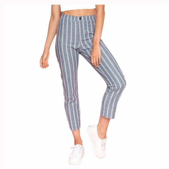 Brandy Melville Pants - Brandy Melville Striped Elastic Waist Pants